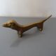 Series of 6 vintage gilded brass dachshund knife holders