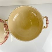 Ironstone soup tureen Creil & Montereau, "Admiral" model, red, 19th century.