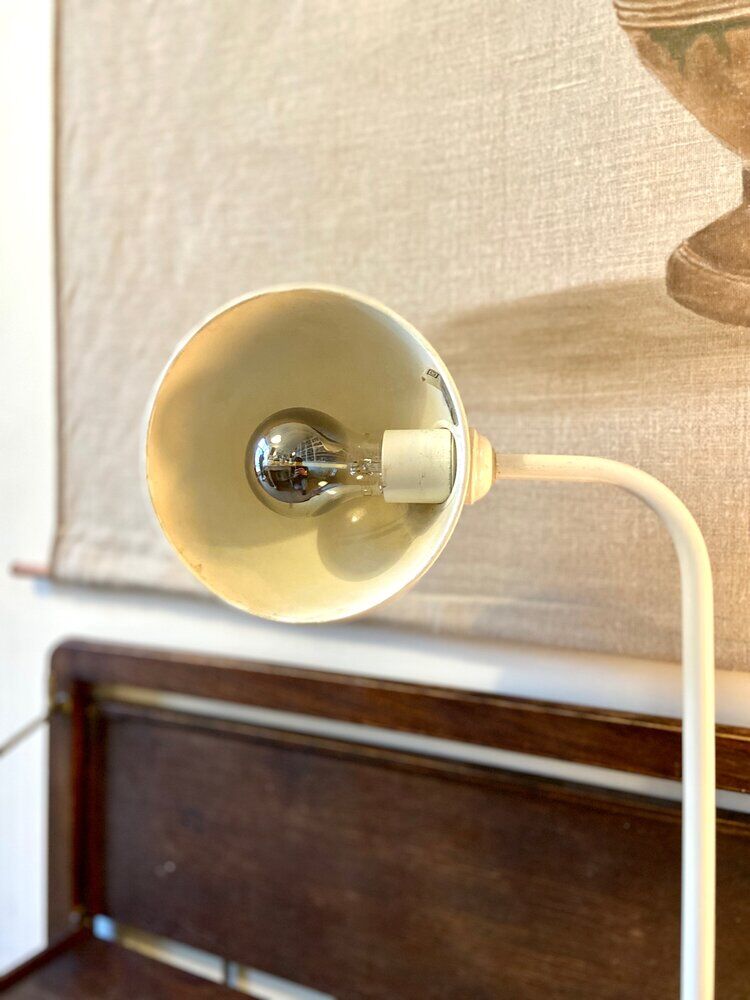 White metal desk lamp