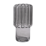 Grey glass vase with wide streaks 23cm