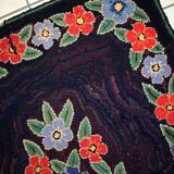 Old American Carpet Hooked handmade 103cm x 166cm 1920s, 1C677