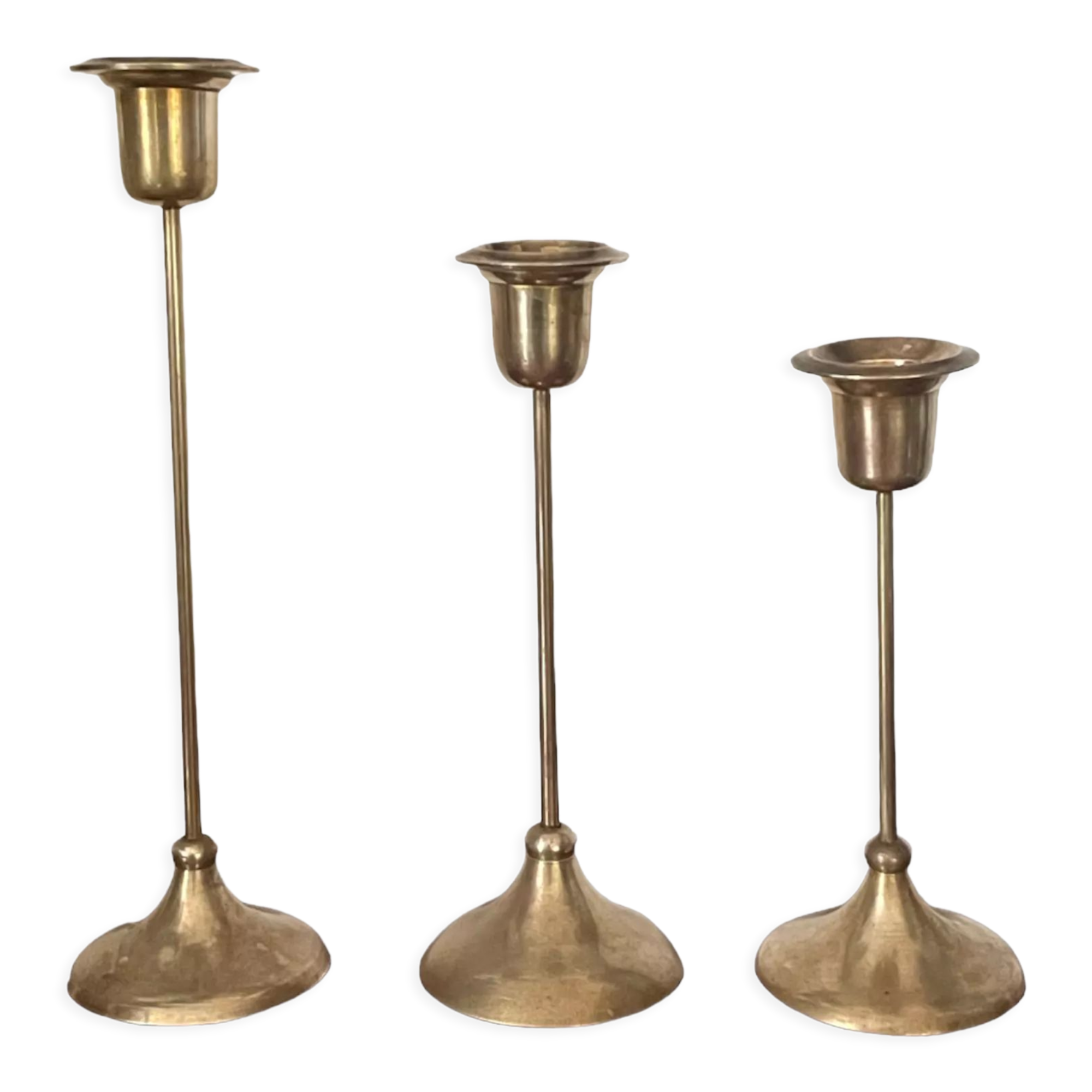 Scandinavian candlesticks in vintage brass