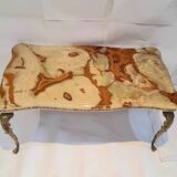 Marble and bronze brass coffee table and floor lamp set