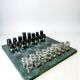 Acrylic & gilt brass chess set with marble board, Italy, 1970s