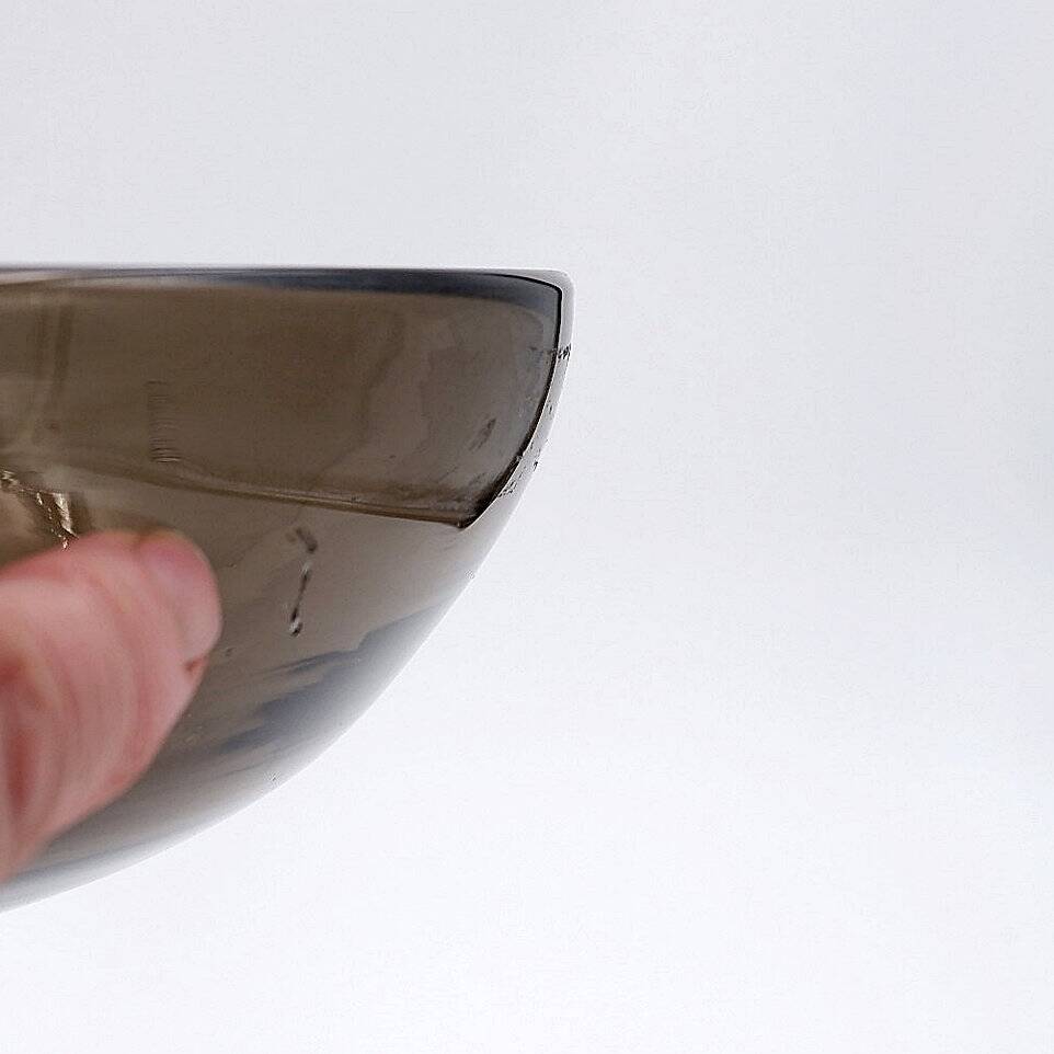 Mid-Century Twisted smoked Glass Bowl - Italy, Murano 1960s