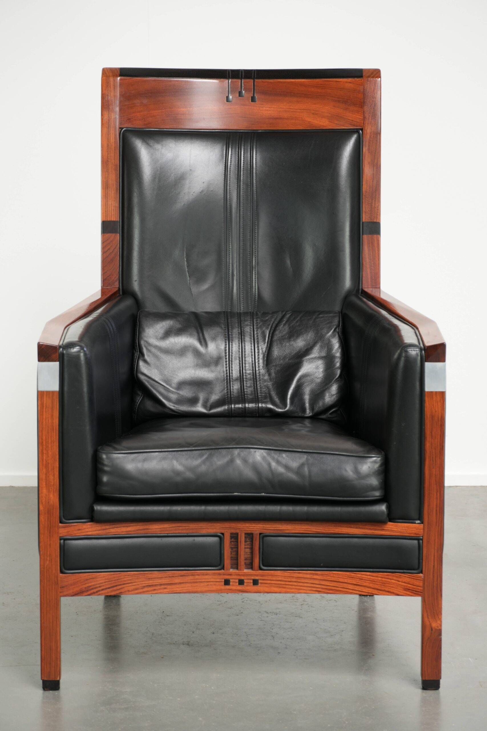 Stylish cowhide Art Deco design armchair