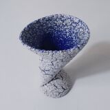 Vintage asymmetrical diabolo vase in snow stoneware