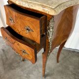 Louis XV style bedside table in marquetry