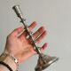 Silver metal candle holder