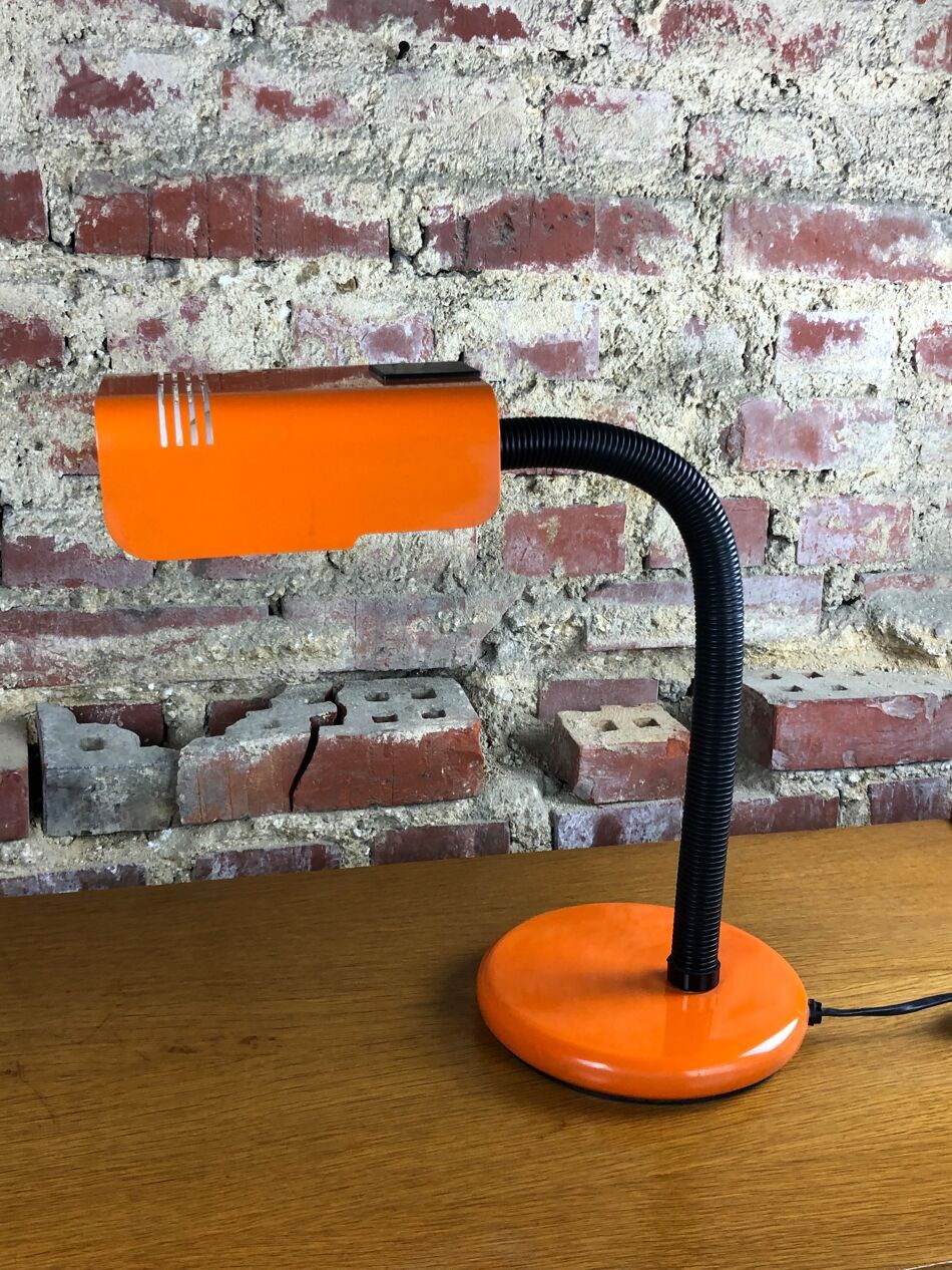 Orange desk lamp targetti, 1970