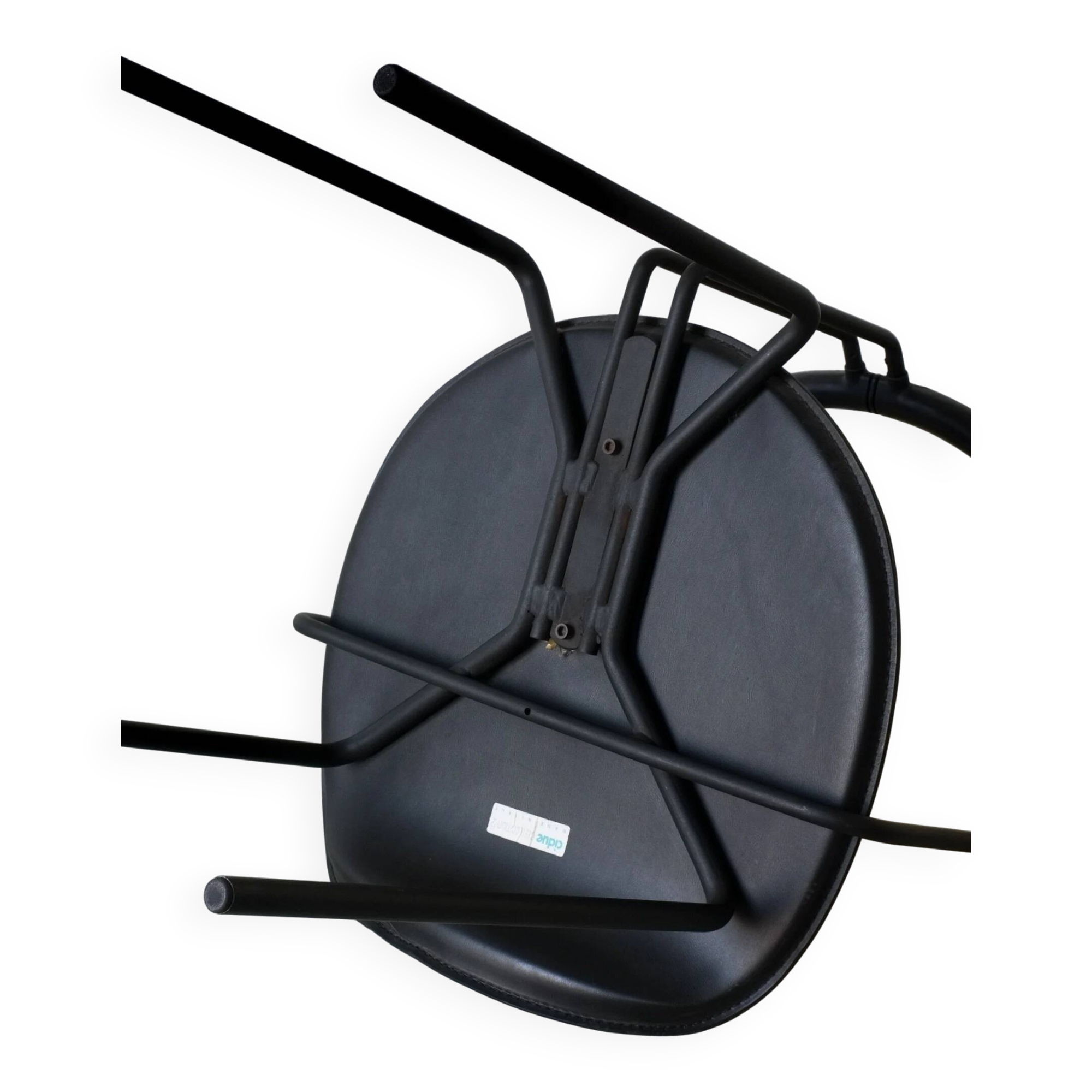 4 postmodern black leather armchairs from Cidue, Italy, 1990s