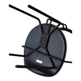 4 postmodern black leather armchairs from Cidue, Italy, 1990s