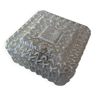 Pressed glass wall light