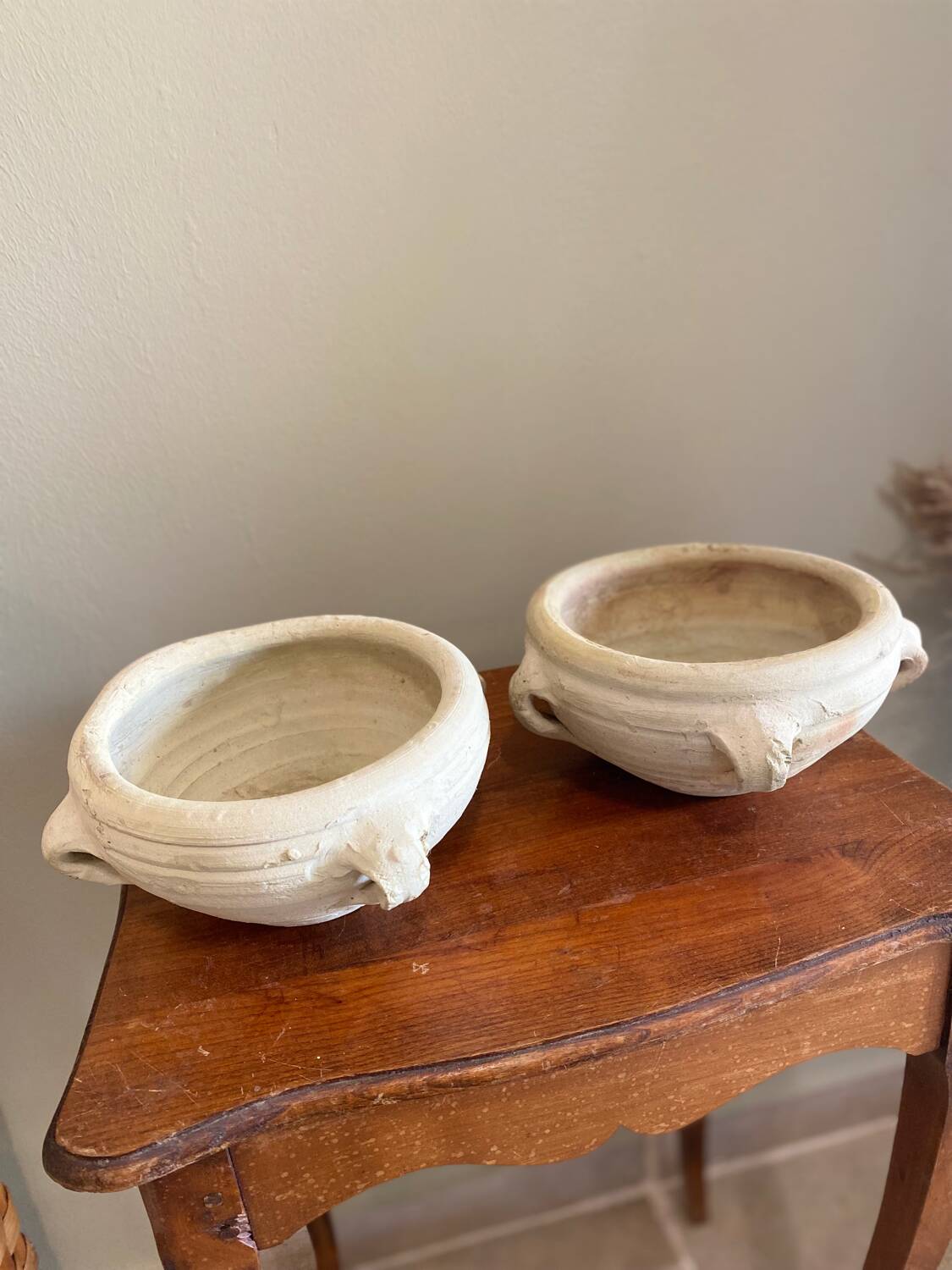 2 antique plant pots