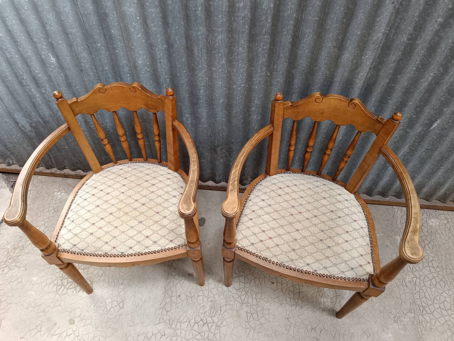 Pair of upholstered armchairs