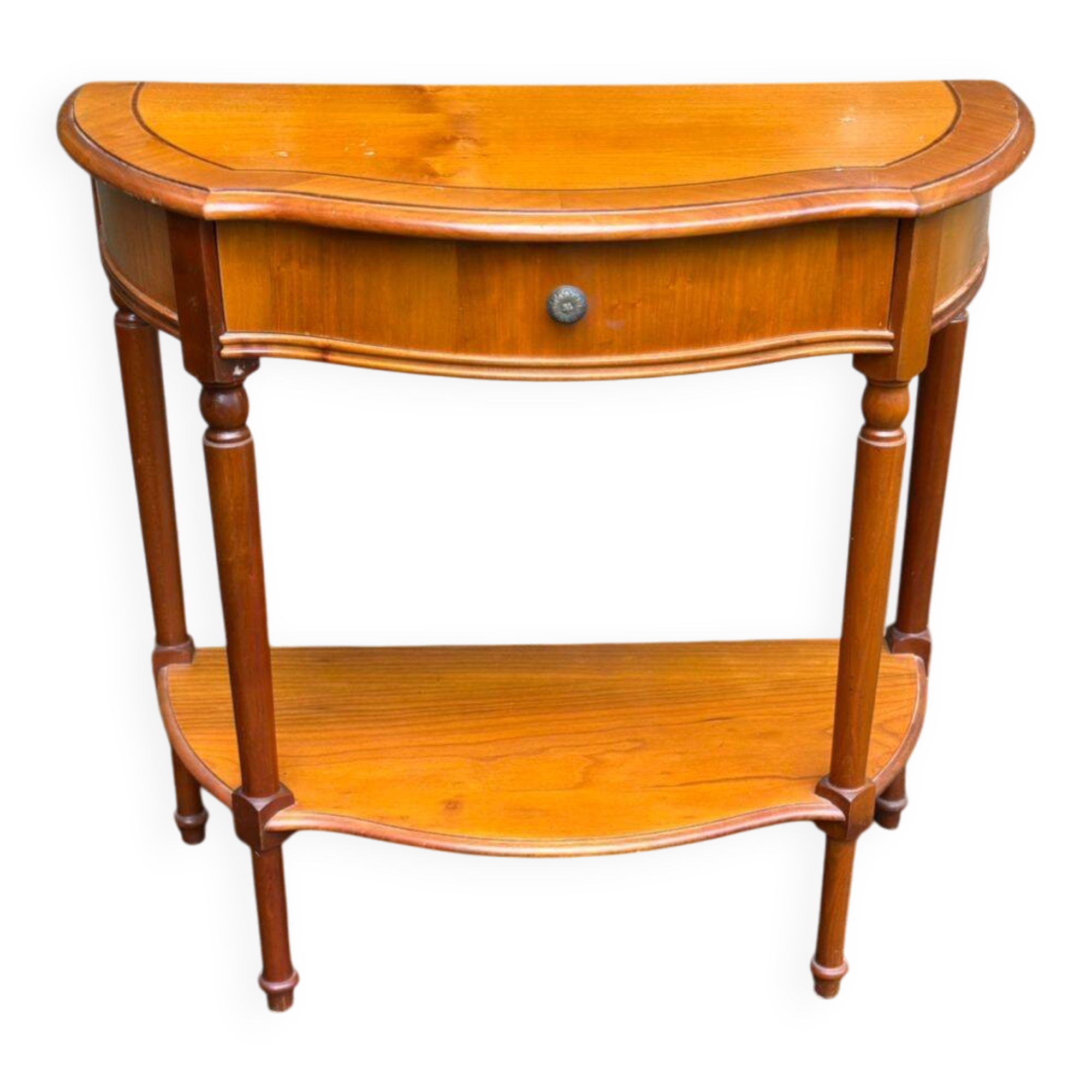 Louis XV console in solid wood with drawers from the 1960s.