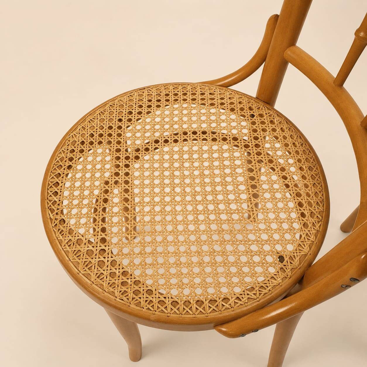 Set of 2 Romanian cane and birch bentwood chairs, 1960s