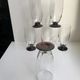 Set of 6 champagne flutes with purple feet Art Deco 30s