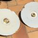 Suspension duo in green and white enamelled sheet metal new gold threads and socket