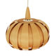 Pine veneer pendant light, Sweden 1970