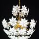 Fantastic Sputnik white Murano glass flowers chandelier, 1980s