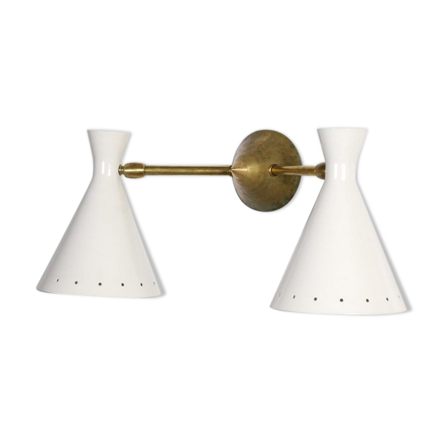 Italian wall lamp sconce double white