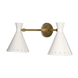 Italian wall lamp sconce double white