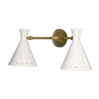 Italian wall lamp sconce double white