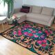Tapis floral en laine de Moldavie de style bohème - 182×208 cm