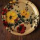 Round plastic top vintage flowers