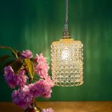 Vintage amber glass bubble suspension globe