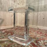 Glass and plexiglass coffee table signed