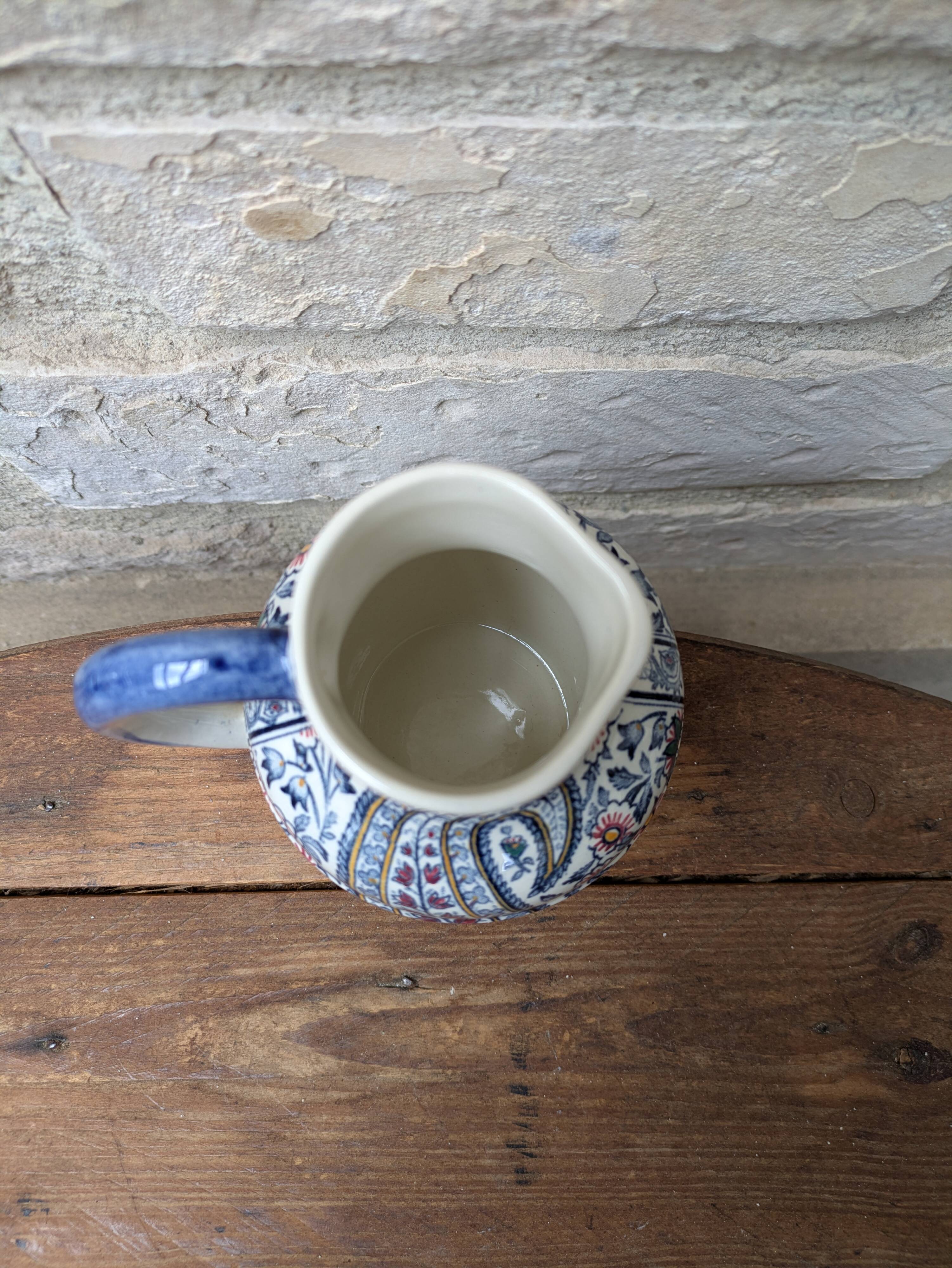 Small jug Gien model Cachemire H13cm