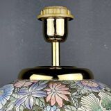 Large vintage ceramic flower table lamp, Italy, 1970s