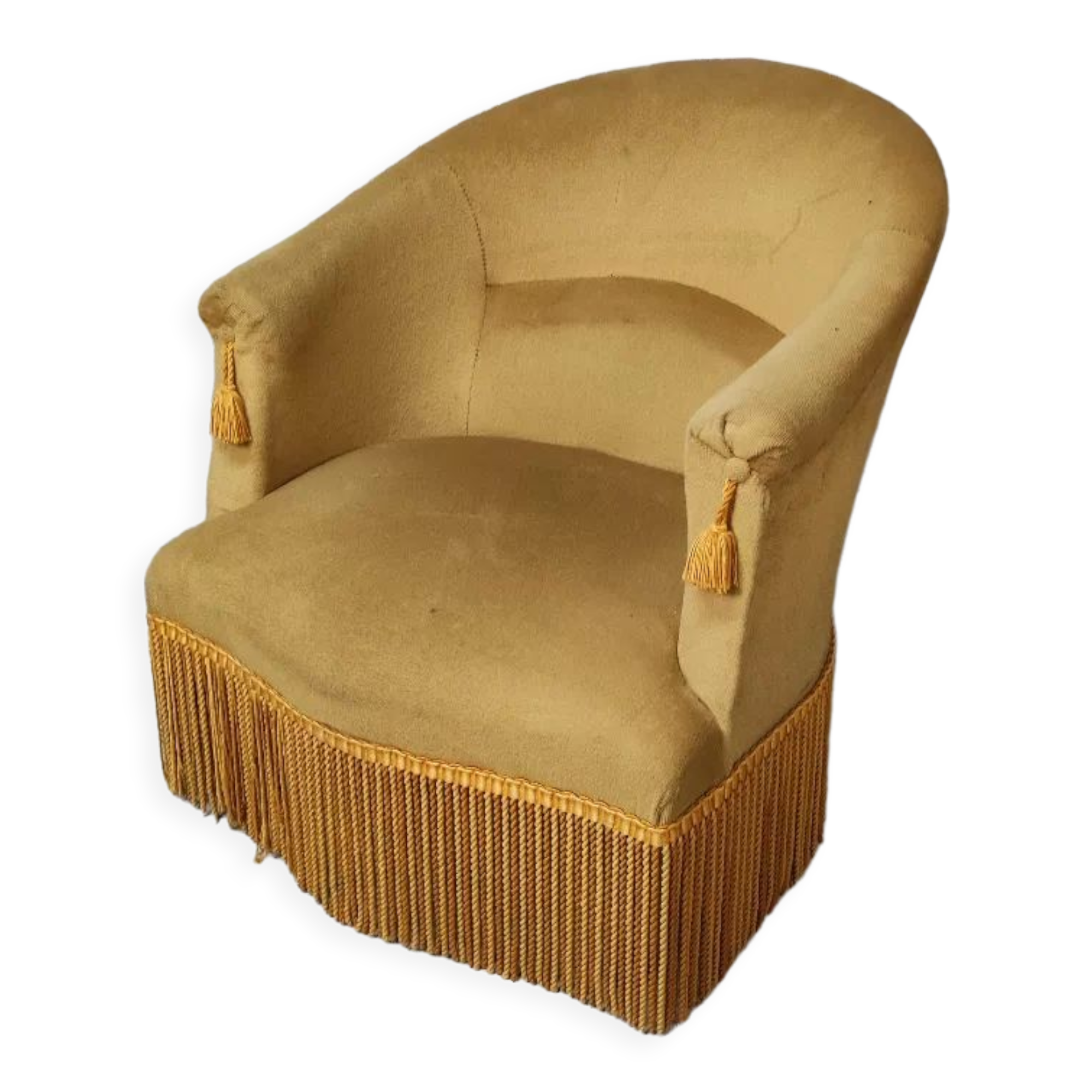 Fauteuil crapaud jaune