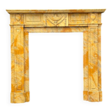 Cheminée De Style Louis XVI En Marbre Jaune De Sienne Vers 1880