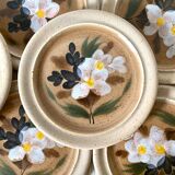 Assiettes à dessert en céramique MBFA Pornic , années 70