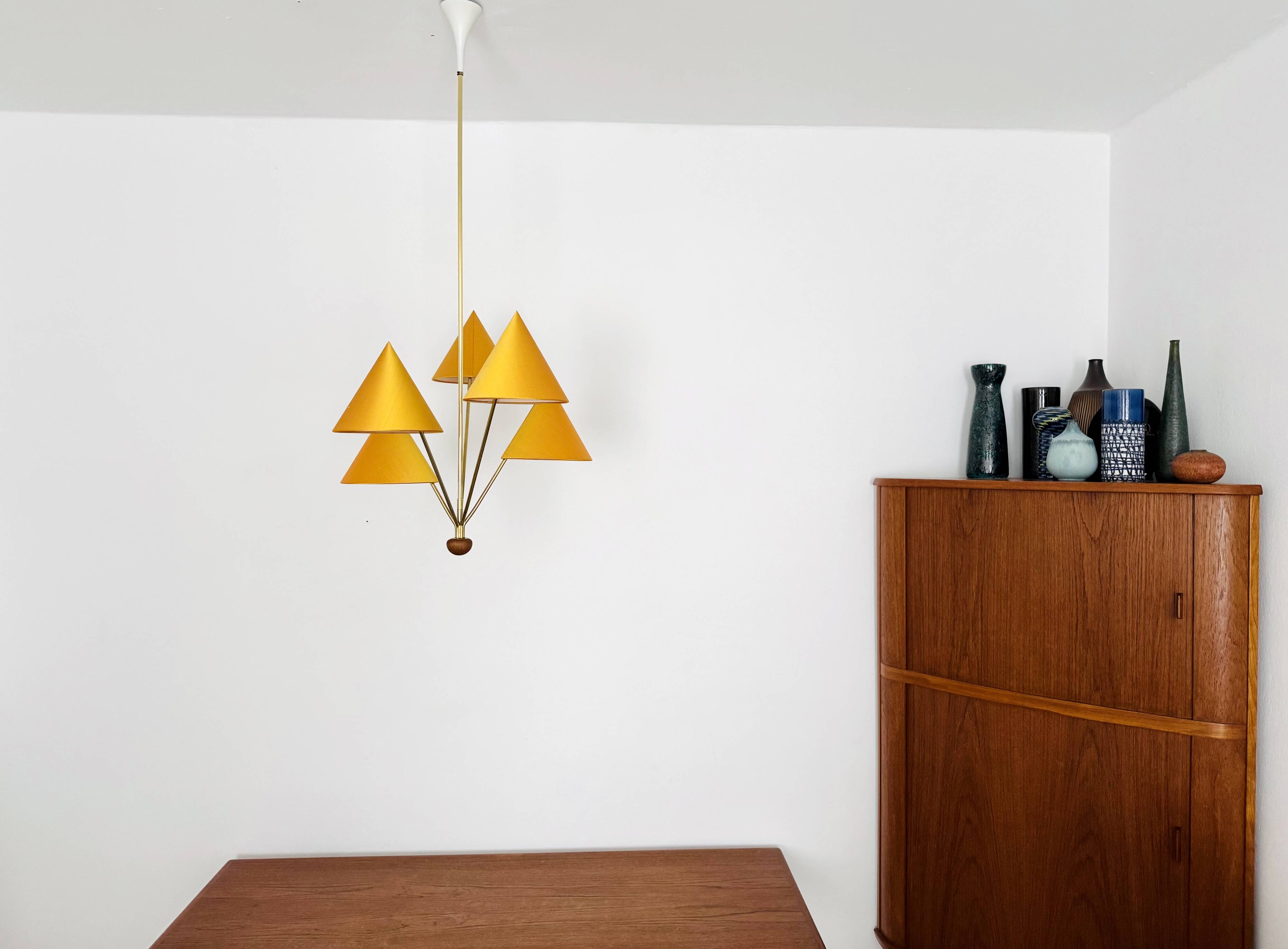 Beautiful Brass Chandelier by Rupert Nikoll