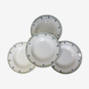 4 assiettes creuses vintage St Amand