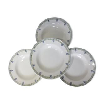 4 assiettes creuses vintage St Amand