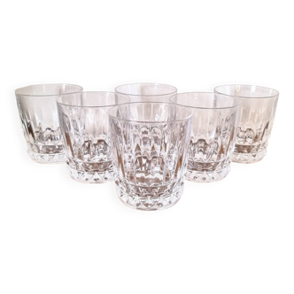 6 crystal water/whiskey glasses