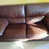 Roche Bobois chocolate leather sofa