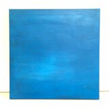 Tableau Huile Bleu Abstrait Monochrome