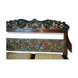 Indonesian carved and painted wooden bench