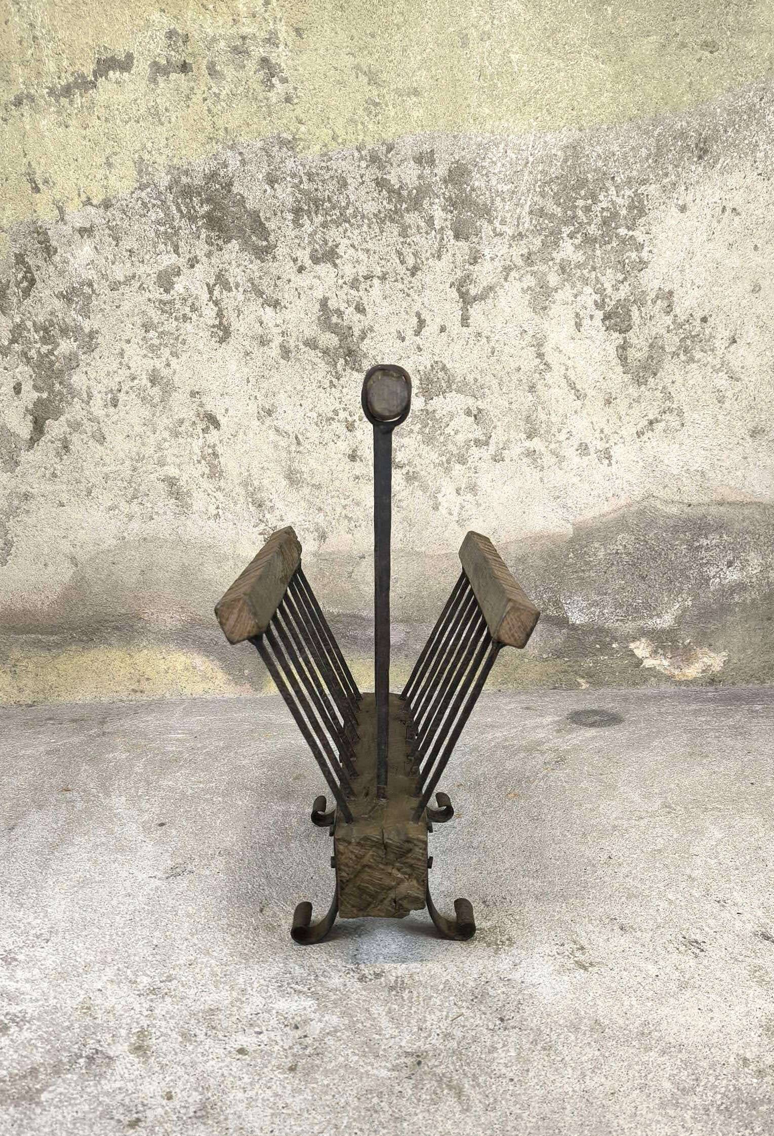 Vintage Brutalist Magazine Rack