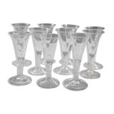 Set of 10 crystal walking glasses, eighteenth period, very beautiful condition.