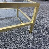 Table basse Pierre Vandel en métal doré brossé années 70