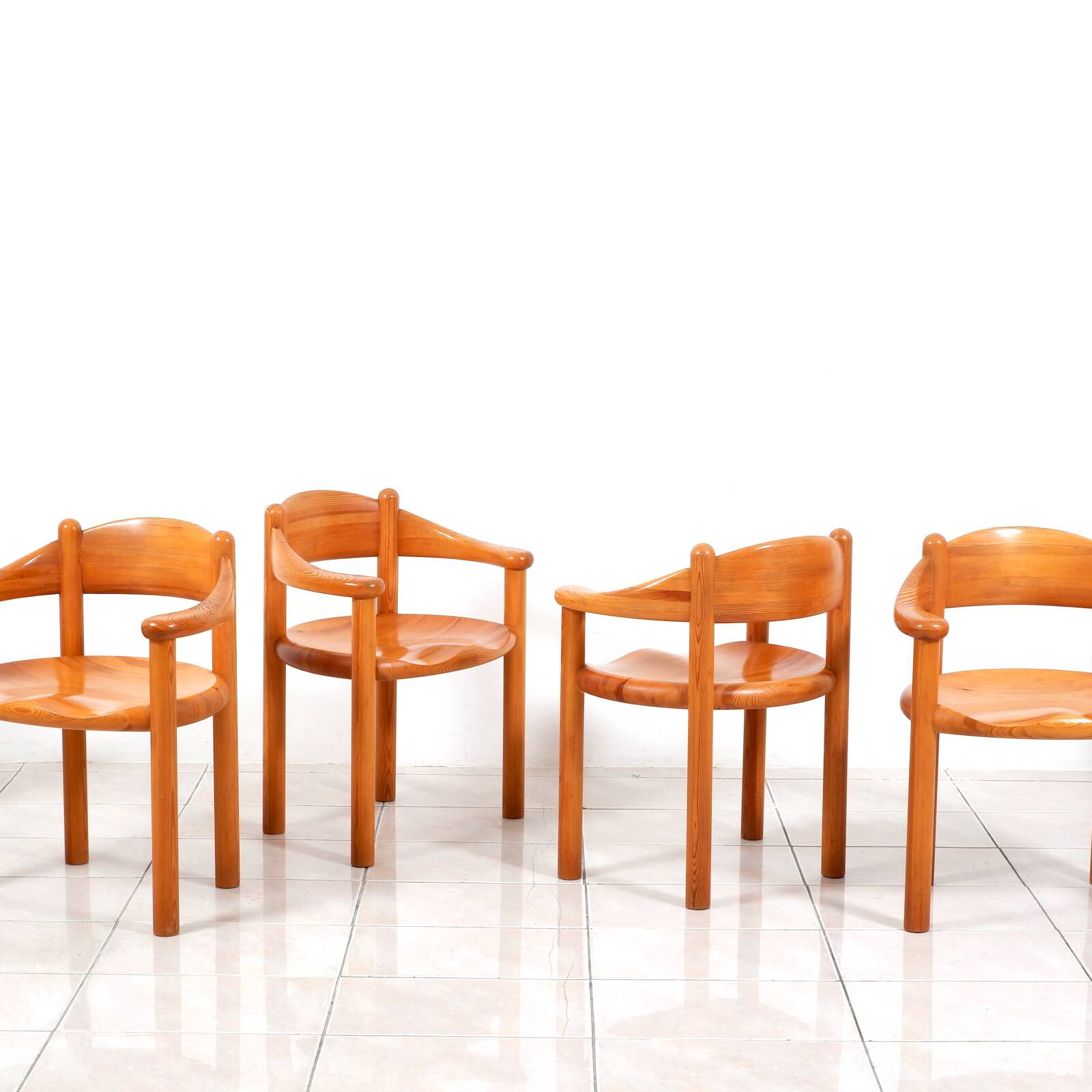 Set of 6 solid pinewood armchairs by Rainer Daumiller for Hirtshals Sawmill
