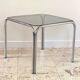 1970s coffee table glass and chrome steel