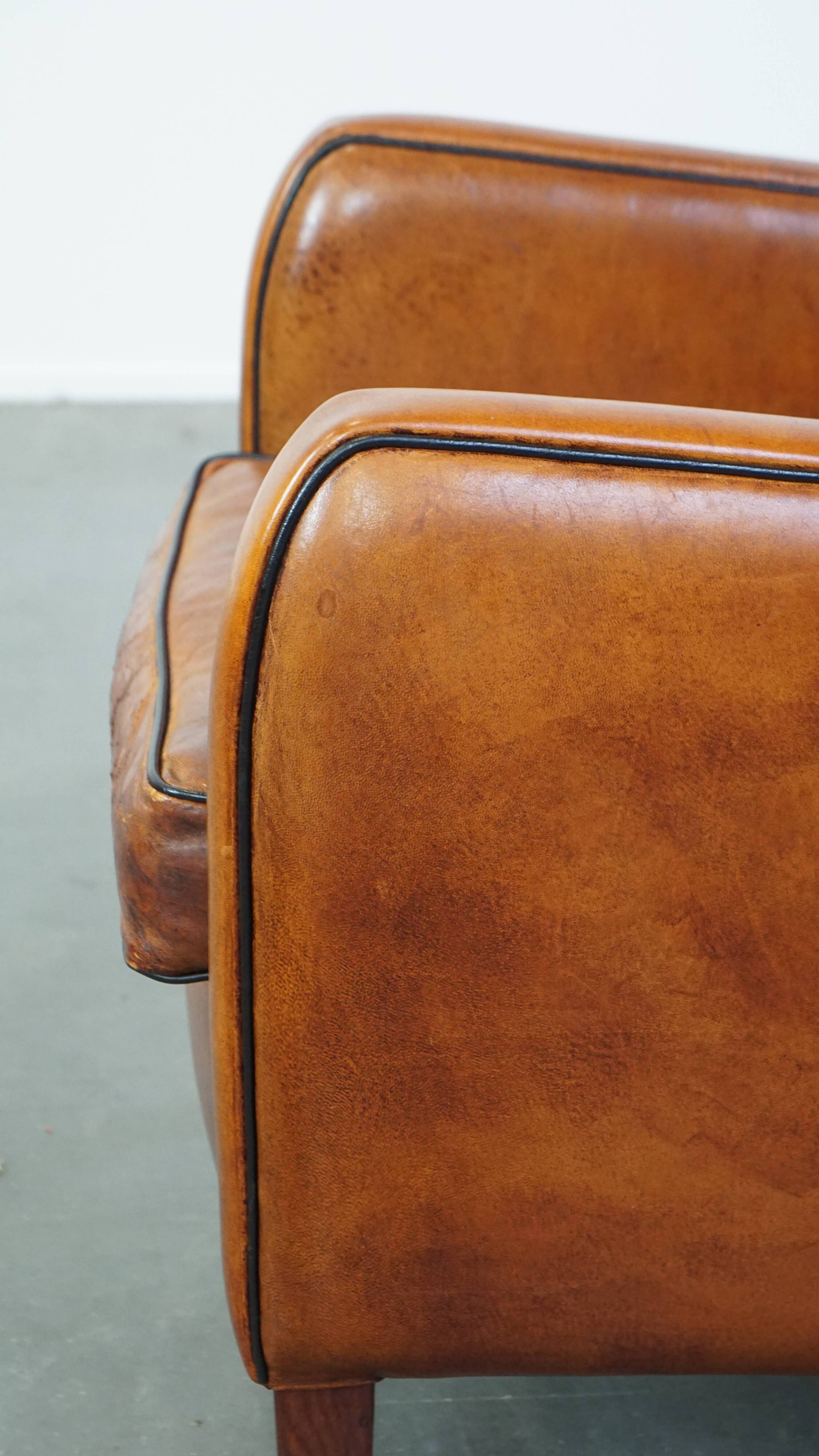 Sheepskin leather armchair